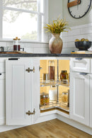 REV A SHELF : 28" Maple Solid Bottom 2-Shelf Kidney-Shaped Lazy Susan for Corner Base Cabinet