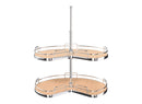 REV A SHELF : 28" Maple Solid Bottom 2-Shelf Kidney-Shaped Lazy Susan for Corner Base Cabinet