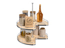 REV A SHELF : 28" Maple Solid Bottom 2-Shelf Kidney-Shaped Lazy Susan for Corner Base Cabinet