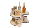 REV A SHELF : 28" Maple Solid Bottom 2-Shelf Kidney-Shaped Lazy Susan for Corner Base Cabinet