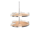 REV A SHELF : 28" Maple Solid Bottom 2-Shelf Kidney-Shaped Lazy Susan for Corner Base Cabinet
