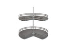 REV A SHELF : Solid Surface 2-Shelf Kidney-Shaped Lazy Susan for Corner Base Cabinet