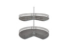 REV A SHELF : Solid Surface 2-Shelf Kidney-Shaped Lazy Susan for Corner Base Cabinet