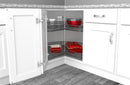 REV A SHELF : Solid Surface 2-Shelf Kidney-Shaped Lazy Susan for Corner Base Cabinet