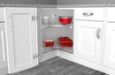 REV A SHELF : Solid Surface 2-Shelf Kidney-Shaped-Shaped Lazy Susan for Corner Base Cabinet