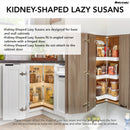 REV A SHELF : Solid Surface 2-Shelf Kidney-Shaped-Shaped Lazy Susan for Corner Base Cabinet