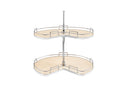 REV A SHELF : Solid Surface 2-Shelf Kidney-Shaped Lazy Susan for Corner Base Cabinet