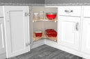 REV A SHELF : Solid Surface 2-Shelf Kidney-Shaped Lazy Susan for Corner Base Cabinet