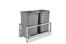 REV A SHELF : Aluminum Pullout Double Waste Container w/ Soft-Close