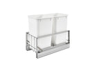 REV A SHELF : Aluminum Pullout Double Waste Container w/ Soft-Close