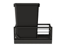 REV A SHELF : Aluminum Single Black 50 Qt. Pullout Waste Container w/ Soft-Close for 15" Base Cabinets