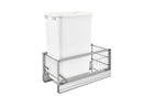 REV A SHELF : Aluminum Pullout Waste Container for Full-Height Cabinets w/ Soft-Close