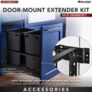 REV A SHELF : Aluminum Single Black 35 Qt. Pullout Waste Container w/ Soft-Close for 15" Base Cabinets