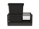 REV A SHELF : Aluminum Single Black 35 Qt. Pullout Waste Container w/ Soft-Close for 15" Base Cabinets