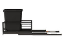 REV A SHELF : Aluminum Single Black 35 Qt. Pullout Waste Container w/ Soft-Close for 15" Base Cabinets