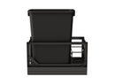 REV A SHELF : Aluminum Single Black 35 Qt. Pullout Waste Container w/ Soft-Close for 15" Reduced Depth Base Cabinets