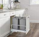 REV A SHELF : Aluminum  Pullout Double Waste Container w/ Soft-Close