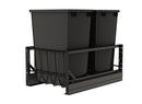 REV A SHELF : Aluminum Double Black 35 Qt. Pullout Waste Container w/ Soft-Close for 18" Base Cabinets