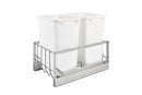 REV A SHELF : Aluminum  Pullout Double Waste Container w/ Soft-Close