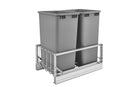 REV A SHELF : Aluminum  Pullout Double Waste Container for Full-Height Cabinets w/ Soft-Close