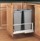 REV A SHELF : Aluminum  Pullout Double Waste Container for Full-Height Cabinets w/ Soft-Close