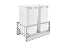 REV A SHELF : Aluminum  Pullout Double Waste Container for Full-Height Cabinets w/ Soft-Close