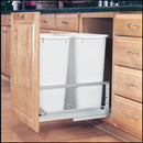 REV A SHELF : Aluminum  Pullout Double Waste Container for Full-Height Cabinets w/ Soft-Close