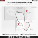 REV A SHELF : Contemporary Cloud Blind Corner Organizer for Right Opening/Blind Left Cabinet