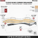 REV A SHELF : Contemporary Cloud Blind Corner Organizer for Right Opening/Blind Left Cabinet