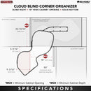 REV A SHELF : Contemporary Cloud Blind Corner Organizer for Left Opening/Blind Right Cabinet