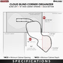 REV A SHELF : Contemporary Cloud Blind Corner Organizer for Right Opening/Blind Left Cabinet