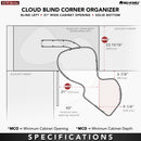 REV A SHELF : Contemporary Cloud Blind Corner Organizer for Right Opening/Blind Left Cabinet