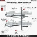 REV A SHELF : Contemporary Cloud 2-Shelf Blind Corner Organizer for Left Opening/Blind Right Cabinet