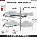 REV A SHELF : Contemporary Cloud 2-Shelf Blind Corner Organizer for Left Opening/Blind Right Cabinet