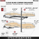 REV A SHELF : Contemporary Cloud 2-Shelf Blind Corner Organizer for Left Opening/Blind Right Cabinet
