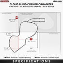 REV A SHELF : Contemporary Cloud 2-Shelf Blind Corner Organizer for Left Opening/Blind Right Cabinet