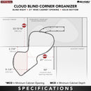 REV A SHELF : Contemporary Cloud 2-Shelf Blind Corner Organizer for Left Opening/Blind Right Cabinet