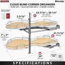 REV A SHELF : Contemporary Cloud 2-Shelf Blind Corner Organizer for Right Opening/Blind Left Cabinet