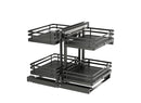 REV A SHELF : Orion Gray Two-Tier Elite Optimizer w/ Soft-Close Slides for 15" Blind Corner Cabinet Openings