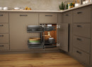 REV A SHELF : Orion Gray Two-Tier Elite Optimizer w/ Soft-Close Slides for 15" Blind Corner Cabinet Openings