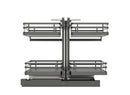 REV A SHELF : Orion Gray Two-Tier Elite Optimizer w/ Soft-Close Slides for 15" Blind Corner Cabinet Openings
