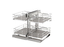 REV A SHELF : Gray Two-Tier Elite Optimizer w/ Soft-Close Slides for 15" Blind Corner Cabinet Openings