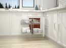 REV A SHELF : Gray Two-Tier Elite Optimizer w/ Soft-Close Slides for 15" Blind Corner Cabinet Openings