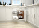 REV A SHELF : Gray Two-Tier Elite Optimizer w/ Soft-Close Slides for 15" Blind Corner Cabinet Openings