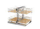 REV A SHELF : Maple Two-Tier Elite Optimizer w/ Soft-Close Slides for 15" Blind Corner Cabinet Openings