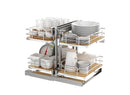 REV A SHELF : Maple Two-Tier Elite Optimizer w/ Soft-Close Slides for 15" Blind Corner Cabinet Openings