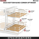 REV A SHELF : Maple Two-Tier Elite Optimizer w/ Soft-Close Slides for 15" Blind Corner Cabinet Openings