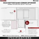 REV A SHELF : Maple Two-Tier Elite Optimizer w/ Soft-Close Slides for 15" Blind Corner Cabinet Openings