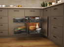 REV A SHELF : Orion Gray Two-Tier Elite Optimizer w/ Soft-Close Slides for 18" Blind Corner Cabinet Openings