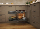 REV A SHELF : Orion Gray Two-Tier Elite Optimizer w/ Soft-Close Slides for 18" Blind Corner Cabinet Openings